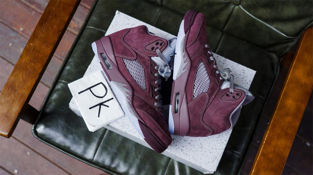 PK GOD Jordan 5 Retro Burgundy 2023 RETAIL MATERIALS READY TO SHIP